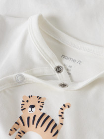 NAME IT Kortærmet Wrap Body Vacion Cloud Dancer Tiger